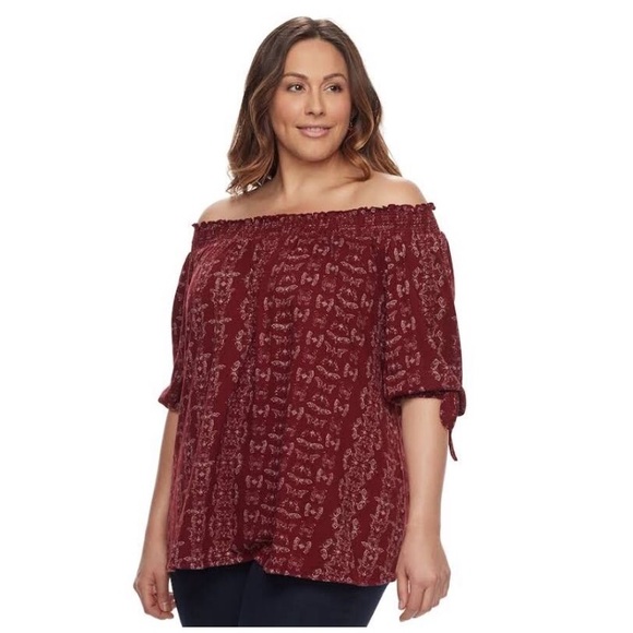 Sonoma Tops - SONOMA SIZE L PRINTED OFF SHOULDER TOP